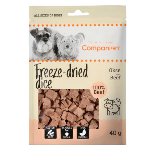 Companion freeze-dried dice with beef