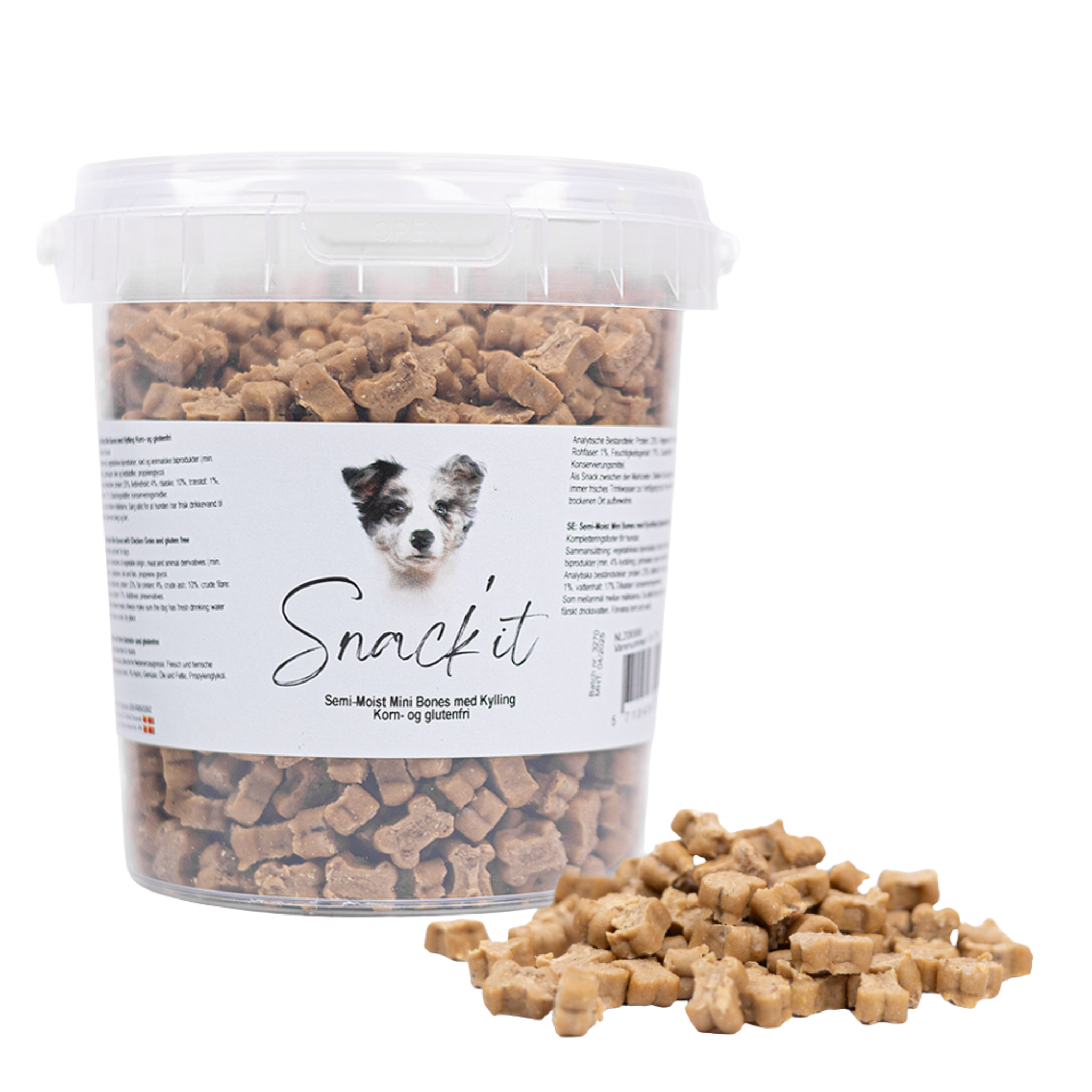 Snack'it Semi-Moist Mini Bones m. Kylling 500g